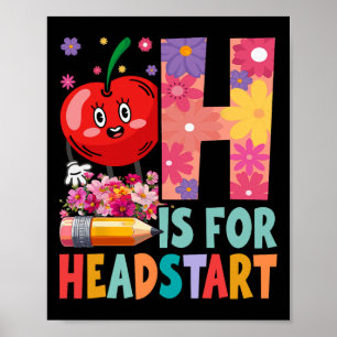 Poster Groovy H est pour Headstart drôle de Ck à l'école