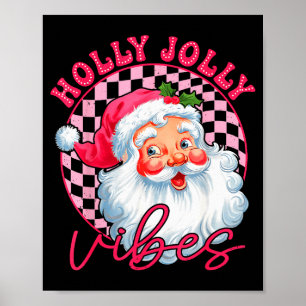 Poster Groovy Joli Père Noël Noël Vibes Xmas Femmes