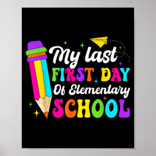 Poster Groovy Mon Dernier Premier Jour D'école Primaire R