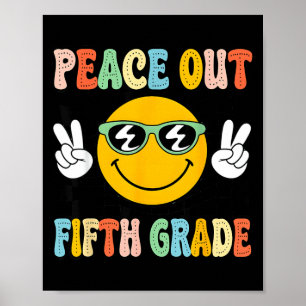 Poster Groovy Peace Out 5e cinquième année de remise des
