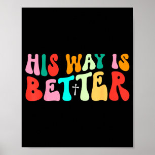 Poster Groovy Sa Façon Est Mieux Croix Chrétienne Minimal
