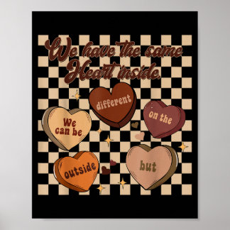 Poster Groovy same heart inside juneteenth black history