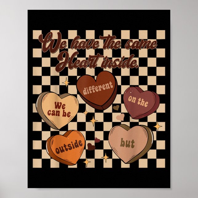 Poster Groovy same heart inside juneteenth black history (Devant)