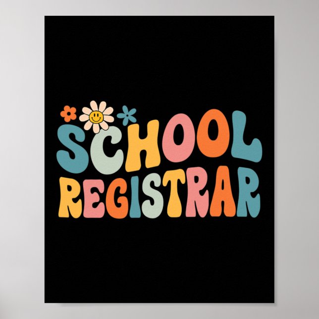 Poster Groovy School Registrar Byck To School  (Devant)