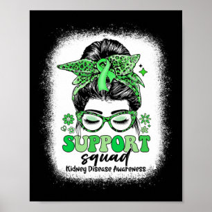 Poster Groovy Support Squad Chignon Dérangé Maladie Rénal