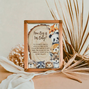 Poster Gros est son ventre Woodland Animal Jeu