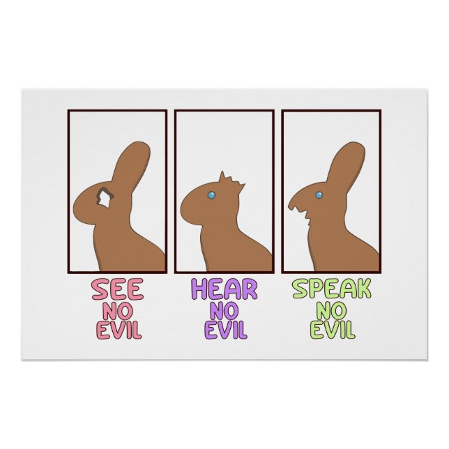 Poster Gros lapins au chocolat de Pâques (Devant)