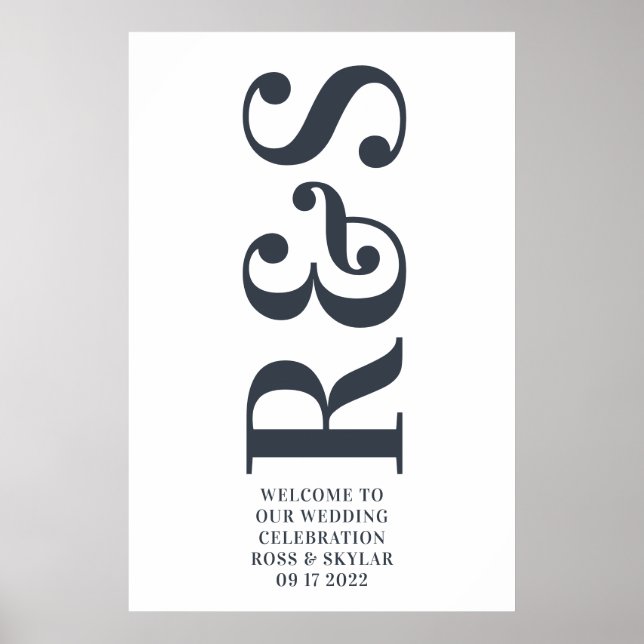 Poster Gros Monogramme Moderne Simple (Devant)