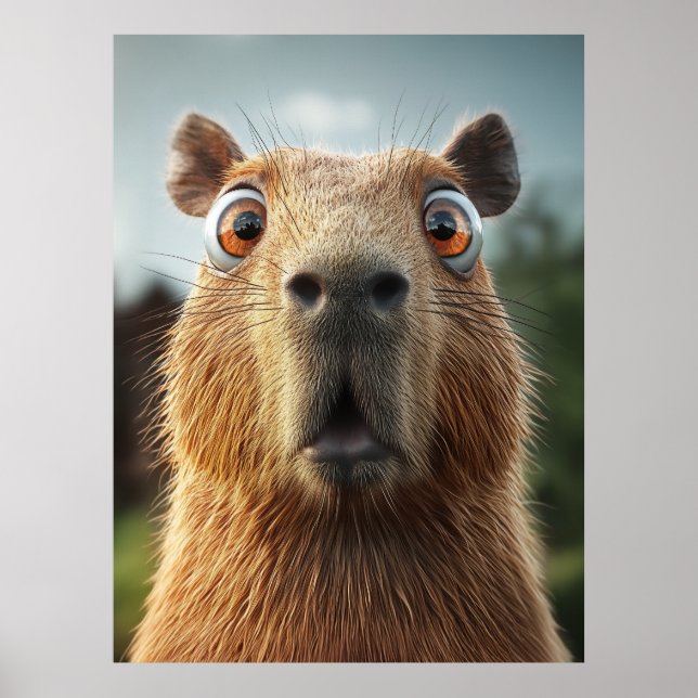 Poster Gros plan Capybara (Devant)