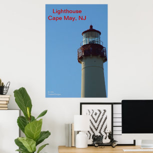 Poster Gros plan de Lighthouse, Cape May, NJ