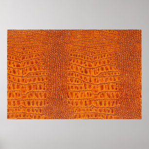 Poster Gros plan d'un reptile marron vintage en cuir