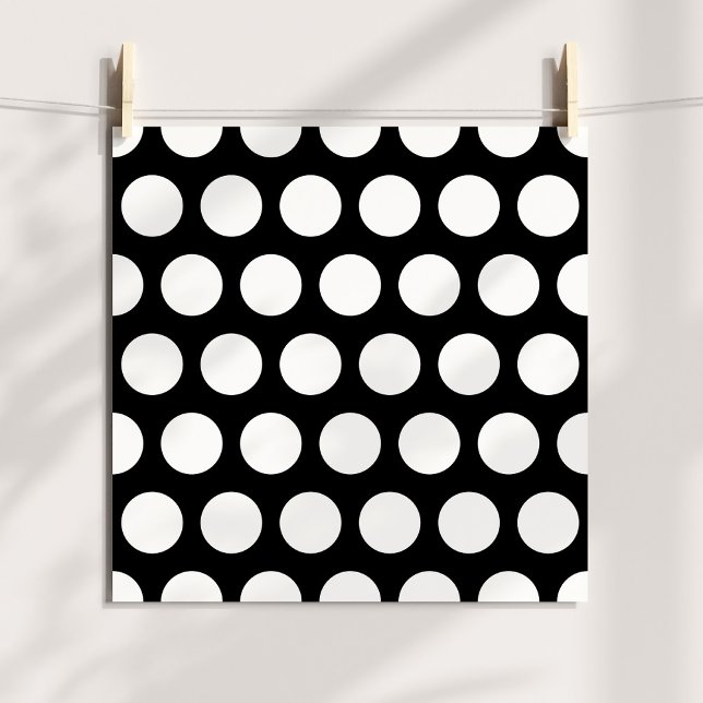 Poster Gros Pois noirs et blancs (Big Black and White Polka Dots Poster)