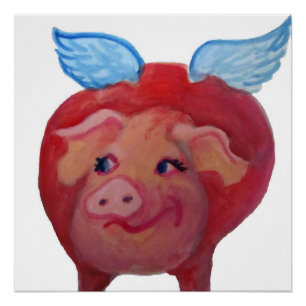 Poster gros porc de vol