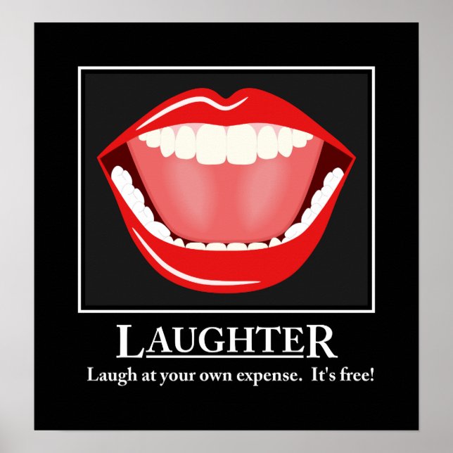 Poster Grosse Bouche Drôle Humour rire Motivationnel Post (Devant)