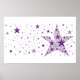 Poster Grosse étoile en Petites étoiles violet violet