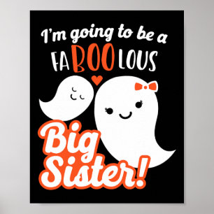 Poster Grosse Soeur Grossesse Faire-part mignonne Filles