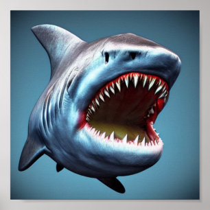 Poster Grosses mâchoires comme requin