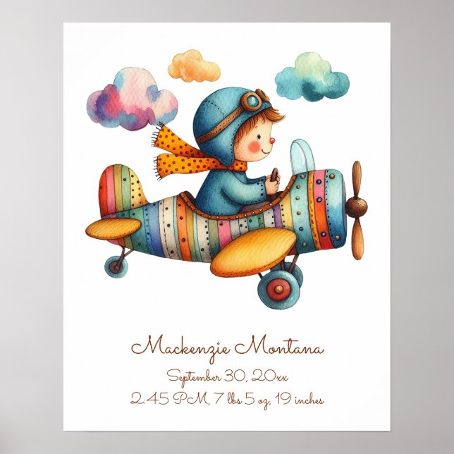 Poster Grossiste de l'avion Whimsical Child Flane (Devant)