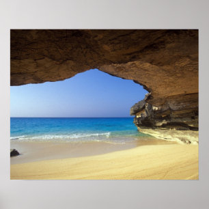 Poster Grotte à French Bay, île de San Salvador