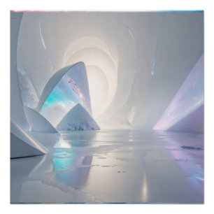 Poster Grotte de glace futuriste Terres Imaginaires surré