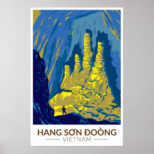 Poster Grotte de Hang Son Doong Vietnam Voyage Art Rétro