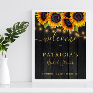 Poster Grotte de tournesol rustique douche nuptiale signe