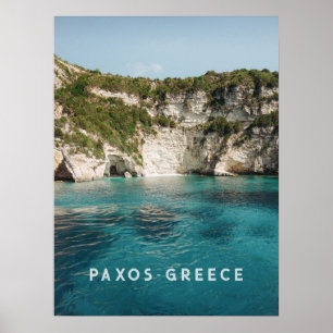 Poster Grottes bleues de Paxos Mer turquoise, Grèce photo