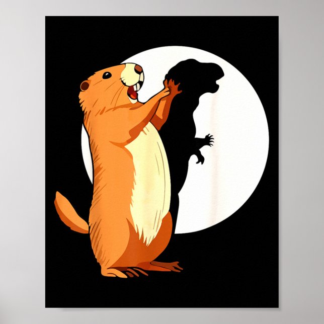 Poster Groundhog Shadow Dinosaur Funny Puppet Happy Groun (Devant)