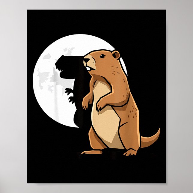 Poster Groundhog Shadow Dinosaur Puppet Happy Groundhog D (Devant)