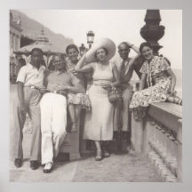 Groupe d'amis à Cannes, années 1930