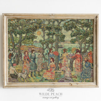 Poster Groupe de femmes dans un parc Peinture Vintage