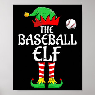 Poster Groupe de jumelage des elfes de baseball Noël S