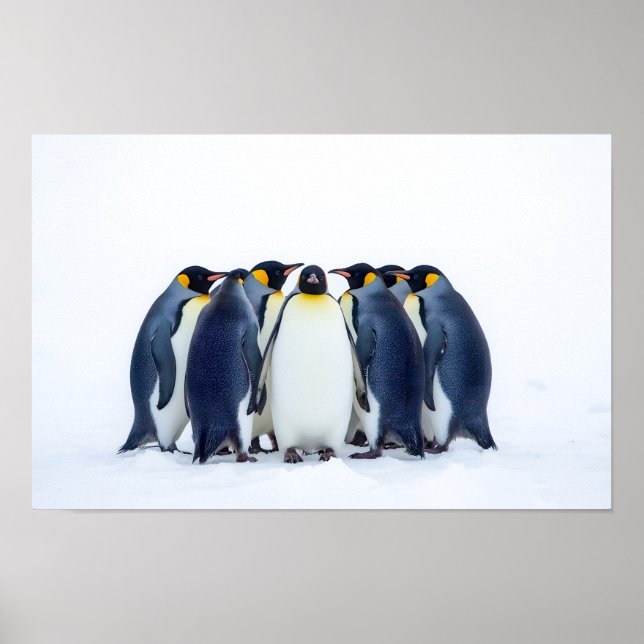 Poster Groupe de manchots (Devant)