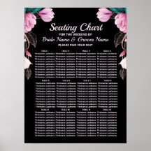 Groupe de mariage floral géométrique rose noir mod