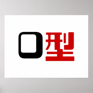 Poster Groupe sanguin O Kanji Japonais