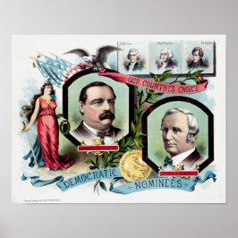 Poster Grover Cleveland et Thomas Hendricks Election Pri