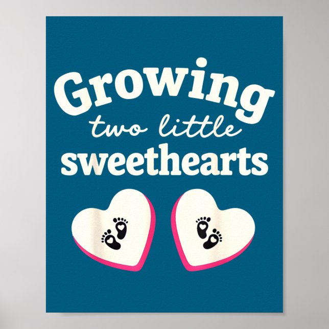 Poster Growing Two Little Sweethearts Valentines Pregnanc (Devant)