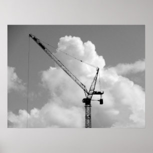Poster Grue Cumulonimbus - Noir et blanc