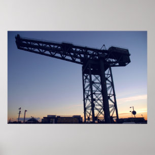 Poster Grue Finnieston au coucher du soleil sur Glasgow