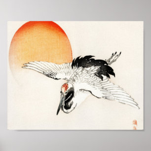 Poster Grue volante par Kōno Bairei