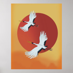 Poster Grues japonaises