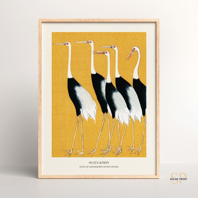 Poster Grues rouges de la Couronne japonaise volent Ogata (Créateur téléchargé)
