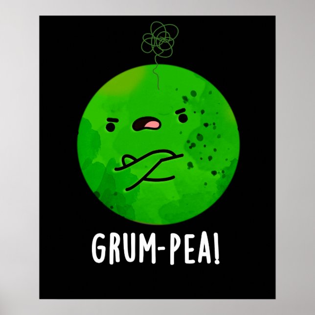 Poster Grum pea Funny Veggie Pun Dark BG (Devant)