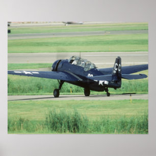 Poster Grumman TBF/TBM Avenger torpilleur embarqué sur po
