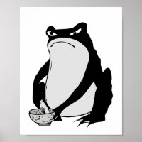 Grumpy Frog dessin art japonais par Matsumoto Hoji