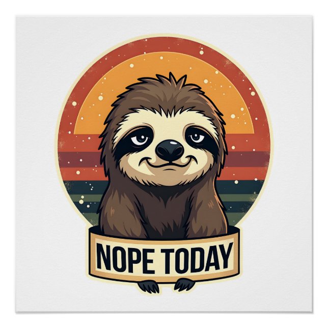 Poster Grumpy Sloth Vintage Funny Retro Shirt Design (Devant)