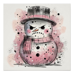 Poster Grumpy Snowman