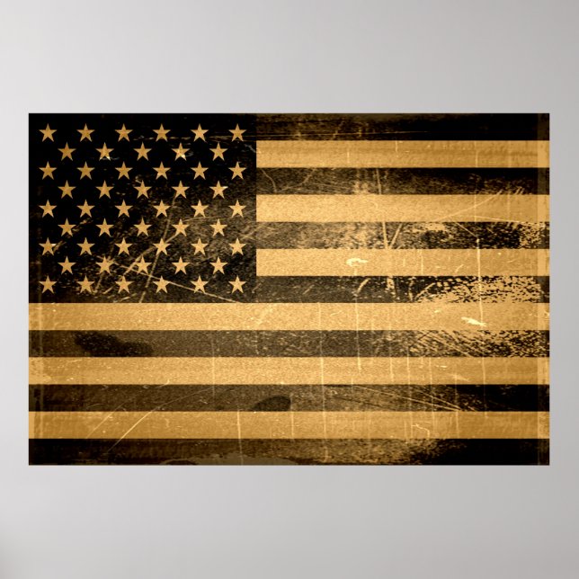 Poster Grunge American Flag 3 (Devant)