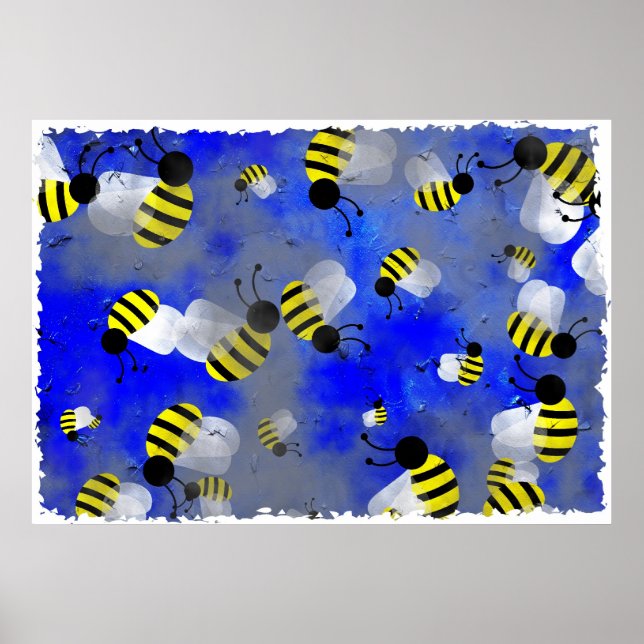 Poster Grunge Bees (Devant)