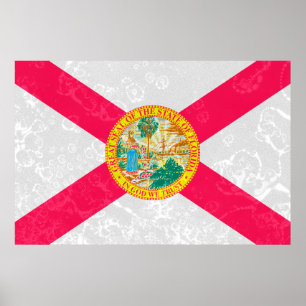 Poster Grunge du drapeau de l'État de Floride